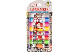 Lip Smacker Marvel Avenger Flavored Lip Balm Party Pack 8 Count, Super Hero, Spirderman, Iron Man, Captain America, Clear, For Kids