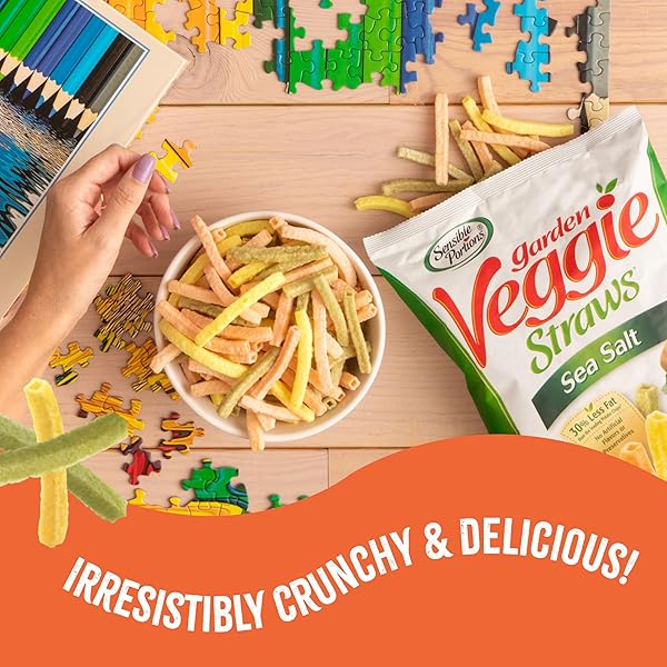 SENSIBLE PORTIONS VEGGIE STRAWS MULTI-PACK, SEA SALT & ZESTY RANCH, KID SNACKS, VEGGIE SNACKS, 0.75 OZ BAG (PACK OF 12)
