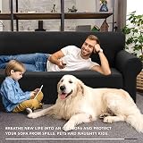 XINEAGE 2 Seater Jacquard Stretch Sofa Cover Black view 2