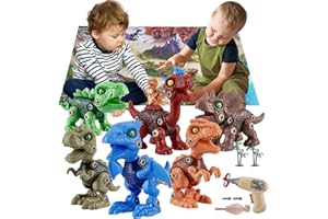 Dinosaur Toys 6 Different Take Apart Dinosaur Toys for Kids, Construction STEM Educational Building Toy Set with Electric Dri