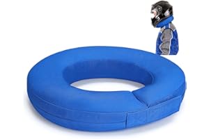 Briwooody Helmet and Neck Support Collar 360 Degree Tapered Racing Neck Collar Brace Helmet Support with Hook and Loop Closure for Racing(Blue)