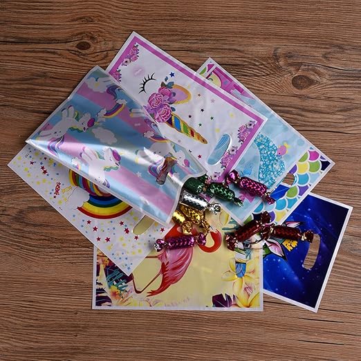 6 Couleurs Motifs Licorne Sacs De Fete Avec Poignee Pour Candy Bar Mariage Anniversaire Fete Decor Bebe Shower Ulife Mall 60 Pieces Sac A Bonbons Biscuits Sachet En Plastique Pochettes Cadeau Boites