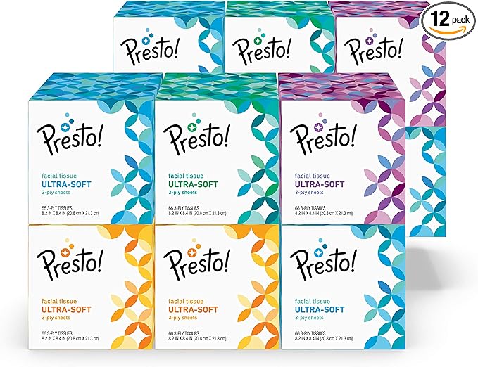 Amazon Amazon Brand Presto! UltraSoft Facial Tissues (12 Cube