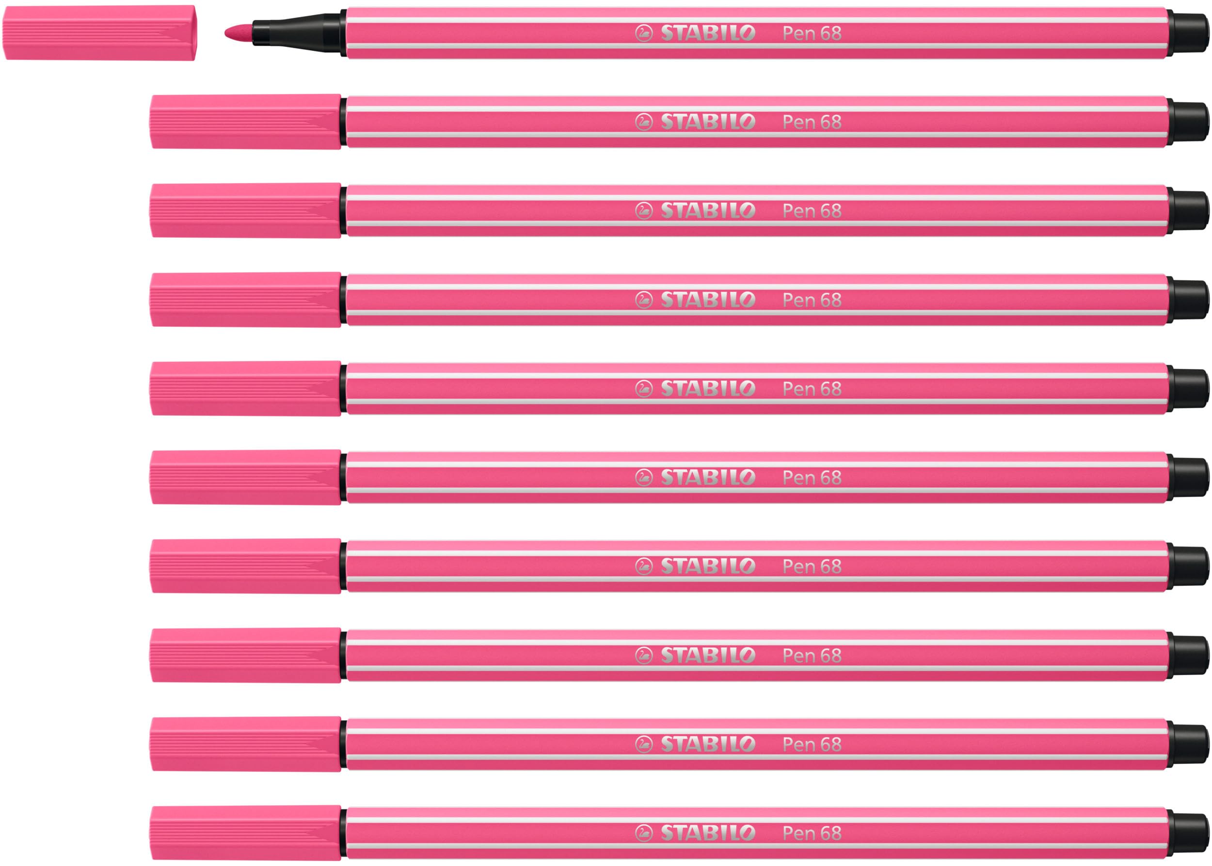 STABILO Pen 68 - Premium Fibre-Tip Pen - Pack of 10 - Pink — image 1