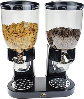 United Entertainment - Müslispender / Cerealienspender / Cornflakesspender / Doppel-Spender für Müsli, Cornflakes und Cerealien - Schwarz