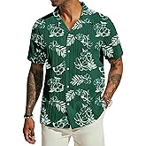 PJ PAUL JONES Men's Casual Button Down Shirts - Short Sleeve Summer Textured Beach Wrinkle-Free Shirts