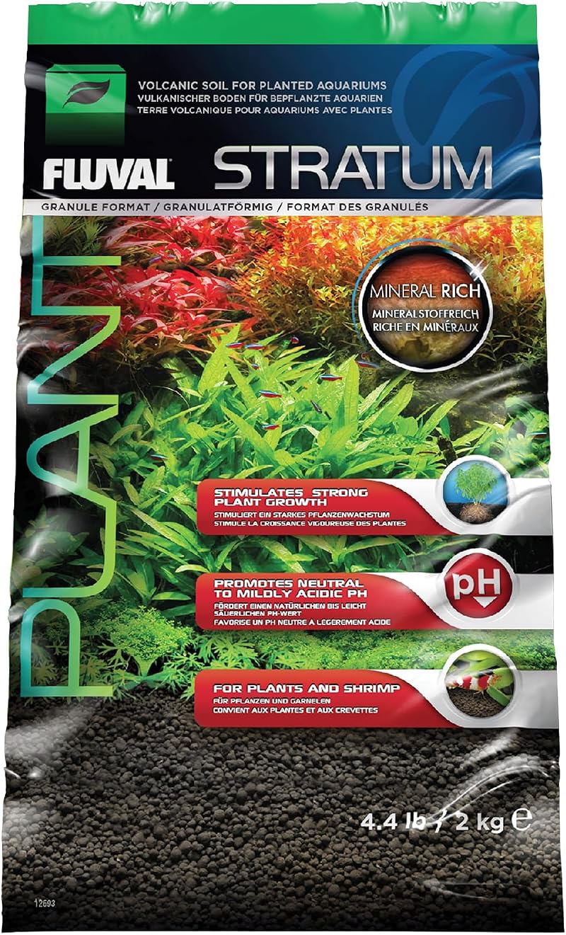 Fluval Plant and Shrimp Stratum Substrate, Dark Brown, 2 kg