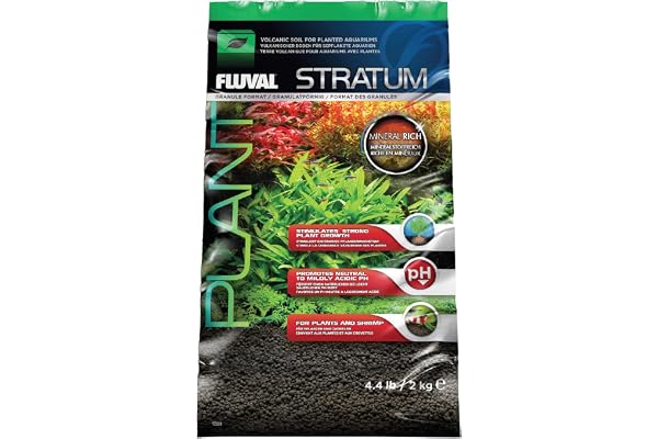 Fluval 12693 Plant and Shrimp Stratum, 4.4-Pound, Black, 2 kg (Pack of 1) | Aquarium Substrate for Planted Aquariums