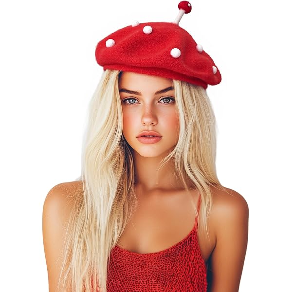 3794 Mushroom Beret Women\'s Cute Lolita Kawaii Plant Cosplay Cap Vintage BLESSI Women main image 4