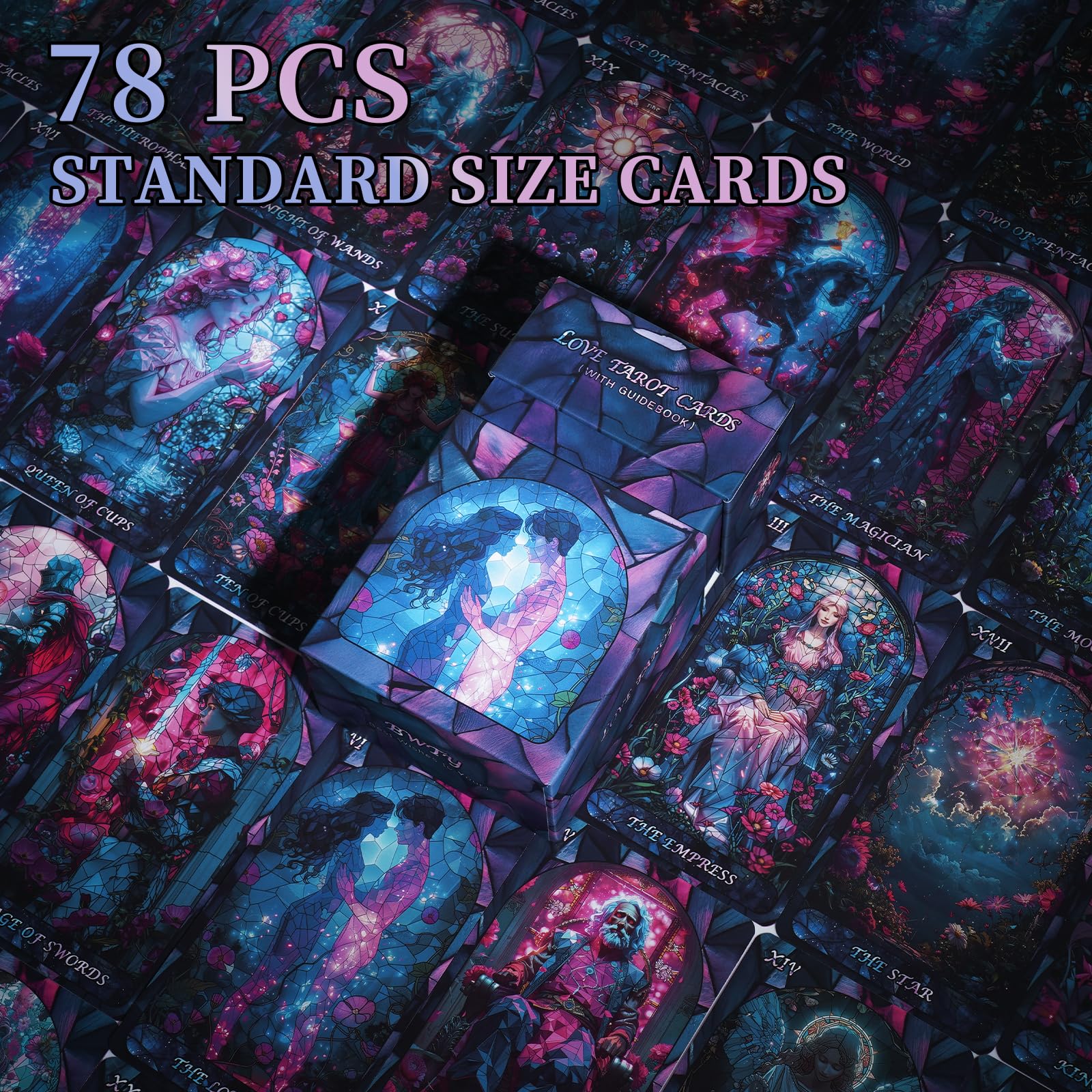Love Tarot Cards with Guide Book for Beginners Original Unique New Pink Tarot Oracle Deck with Pretty Gold Foil Edge Guided Loving Meanings for Beginners