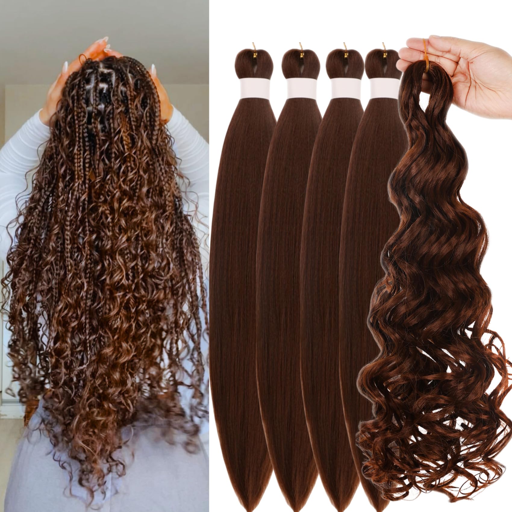 Brown Braiding Hair Pre stretched Color 30