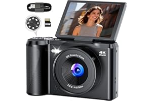 Digital Camera 4K for Photography Vlogging: 56MP Cameras with Mode Dial for Video - 16X Zoom Photo Camera Gifts for Teens Age