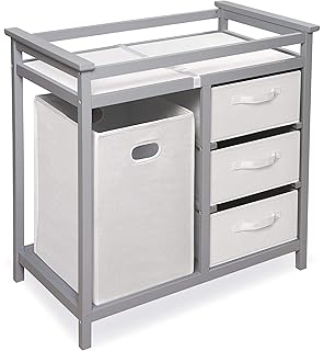 white modern changing table