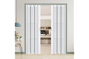 CCBOYSHARDWARE 72X80in Double Accordion Door,Folding Doors Interior for Closet Includes Installation Hardware, White