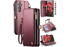 Defencase Wallet Case Compatible with Samsung Galaxy S24 wtih RFID Blocking Card Holder for Women and Men, PU Leather Magneti