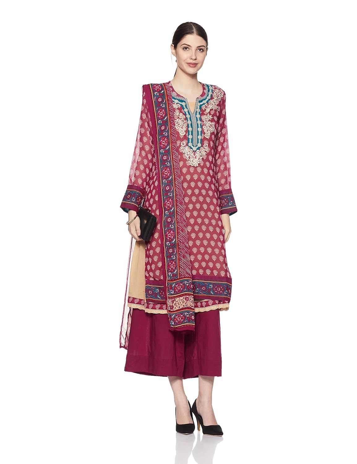 biba women's straight salwar suit