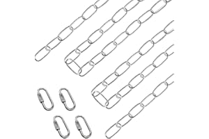 ECUDIS 20 Feet Pendant Light Fixture Chain, Lighting Hanging Chain Extension with Connection Locks, Lighting Chain Replacement for Chandelier, Plants, Fruit Basket (Nickel)