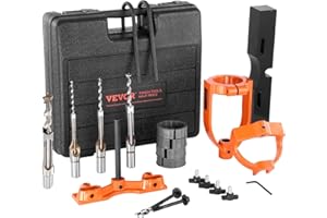 VEVOR Mortising Attachment for Drill Press, 4 Model Drills Square Hole Chisel Set, Bench Drill Locator Set Mortise and Tenon 