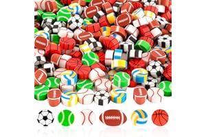KINYFY 240 Pcs Sports Ball Erasers,Ball Mini Erasers for Kids,Basketball Soccer Tennis Football Baseball Volleyball Pencil Erasers for Kids Party Favor Home School Work Classroom Rewards Prizes Gifts (Ball)