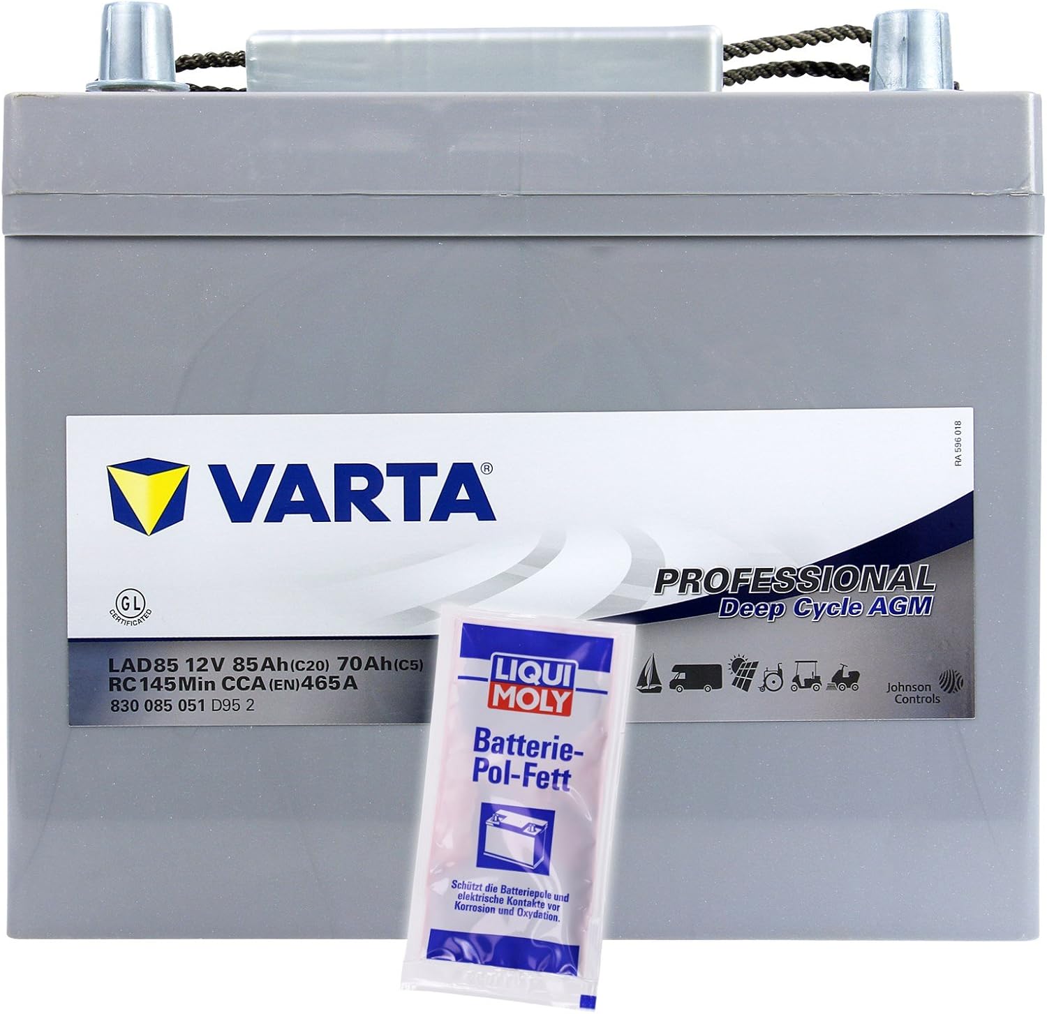 Varta Professional DC 12 V LAD85 A 85 Ah 12 V AGM 465 A Car Battery