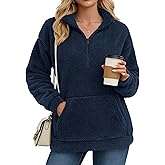 YUCOLEN Fleece Pullover Women Long Sleeve Fuzzy Half Zip Sweatshirt with Pockets Warm Winter Spring Jacket 2026 Trendy