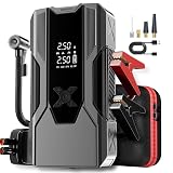 WANBILU Emergency Portable Jump Starter with Air Compressor - 3000A 150PSI for Cars, Trucks & SUVs up to 9L Gas/7L Diesel, 12000mAh Portable Power Bank, -20°F Cold Start (Grey)