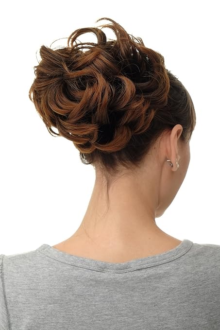 Wig Me Up Toupet Crocchia Chignon A Rosa Voluminoso Coda Di Cavallo Castano Mix Di Bruno Cupo E Castano Ramato Q840 2t30