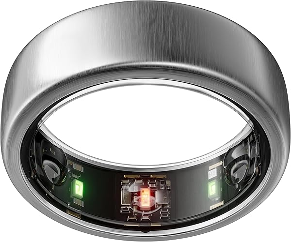 Oura Gen3 Horizon Smart-Ring - Größe 13, Brushed Titanium | Wearable für Schlaf-, Herzfrequenz- und Fitnesstracking - Bis zu 7 Tage Akkulaufzeit - iOS/Android - Bestimme Deine Größe vor dem Kauf