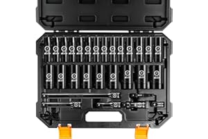 boen 29PCS 1/2” Drive Metric Socket Set, Impact Deep Socket(8mm-32mm), 6 Point Lug Nut Socket for Auto Repair with Portable C