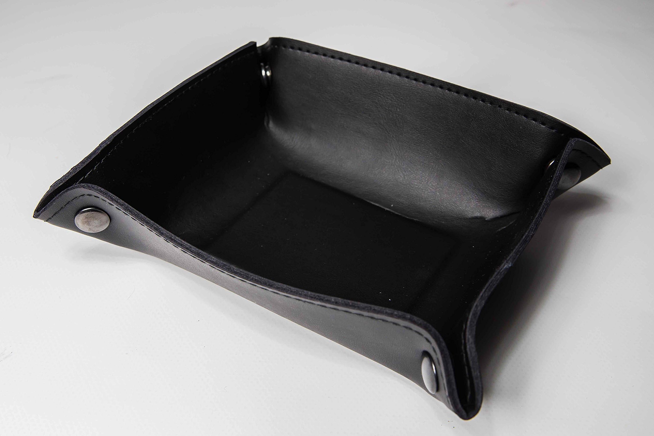 Catchall Valet Tray Made in Premium Faux Leather - Black