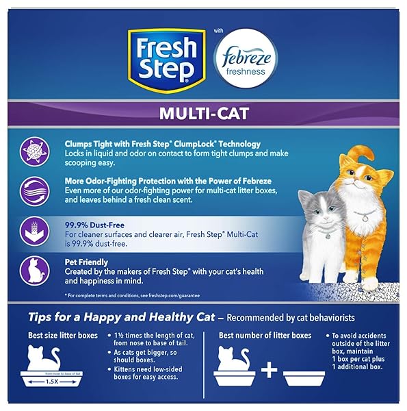 FRESH STEP MULTI-CAT EXTRA STRENGTH SCENTED LITTER WITH THE POWER OF FEBREZE, CLUMPING CAT LITTER, 14 POUNDS (PACKAGE MAY VARY)