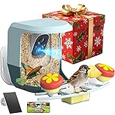 Smart Bird Feeder with Camera Solar Powered - 2K HD Video Camera AI Identify Birds, Send Real-time Notifications & Instant Arrival Alerts- Weatherproof Design,Birds Lover Gifts (Style A-Blue)