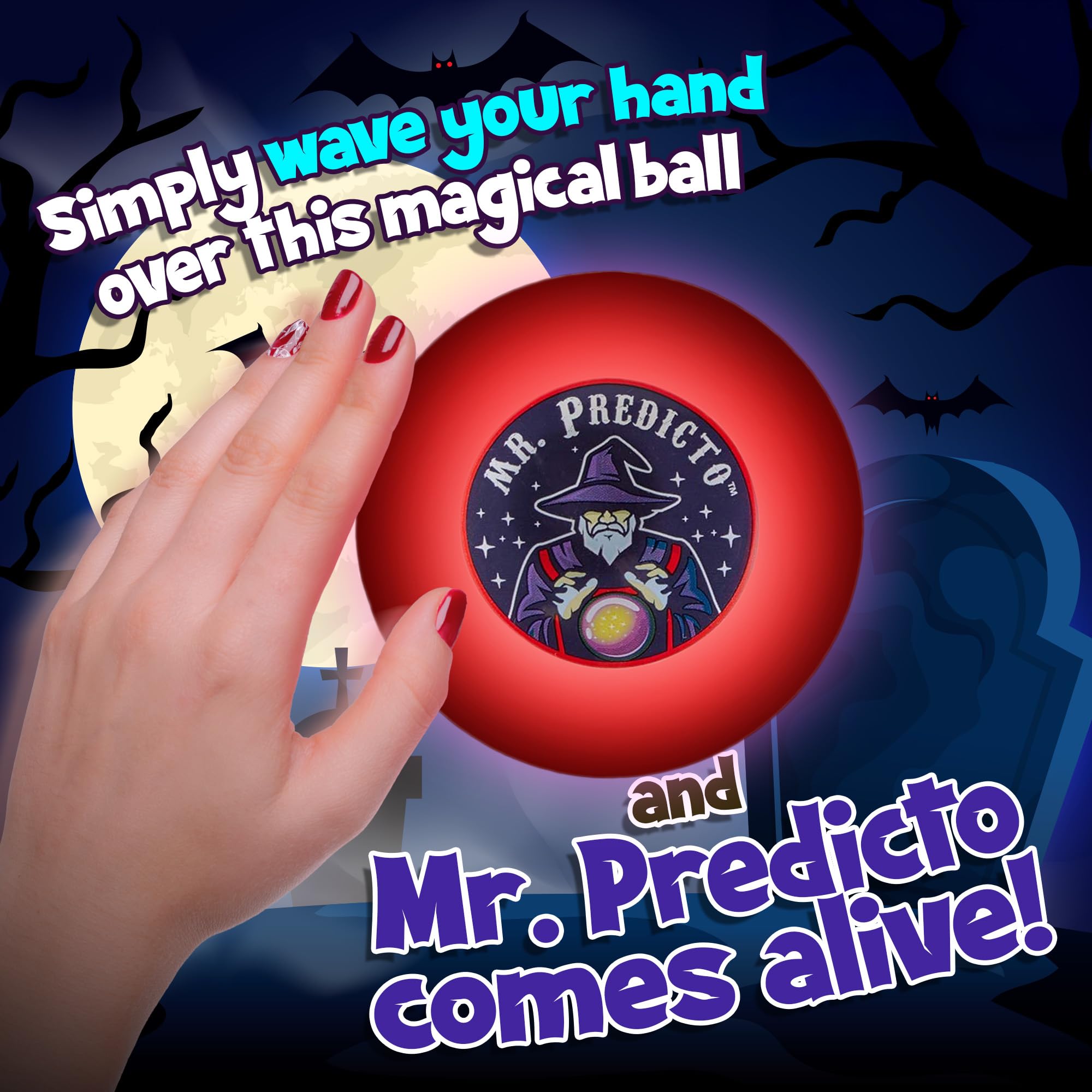 Mr. Predicto Fortune Telling Ball - Ask a Question & He Speaks The Answer - Fun White Elephant Gifts or Stocking Stuffers for Teens & Kids - This Magic Crystal Ball Makes Funny Gifts For Christmas