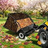 44-Inch Tow Behind Lawn Sweeper, 25 cu.ft Large Capacity Leaf &amp; Grass Collector, Heavy Duty with Adjustable Height &amp; Dump Rope, for Riding Mower, Tractor, Yard Cleanup Black 44
