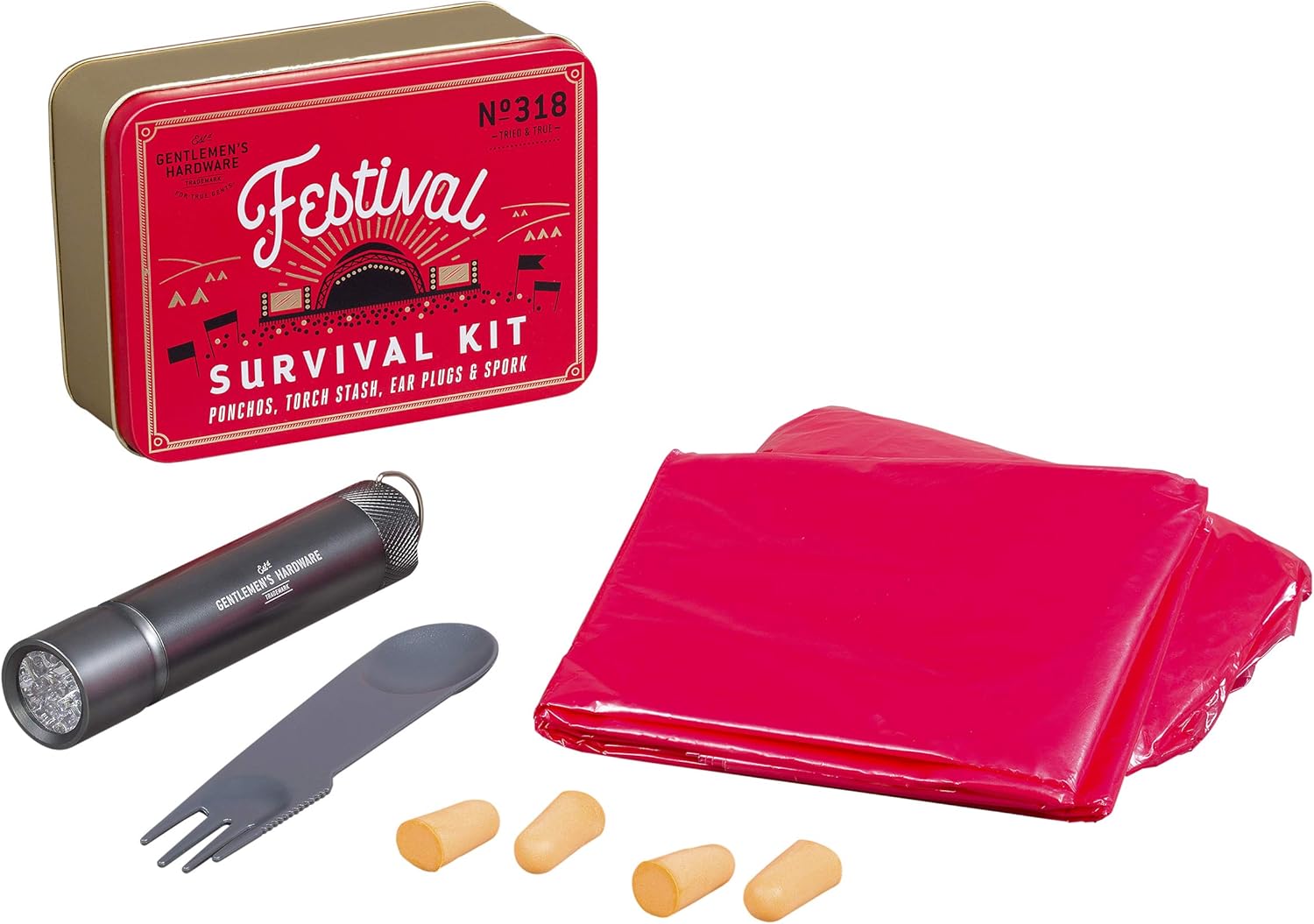Gentlemen's Hardware GEN318 Festival Survival Kit, Red Amazon.co.uk