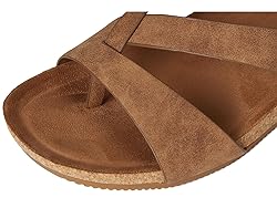 EuroSoft Women's Gianetta Flat Sandal, Brown Suede, 8