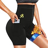 LMCOB Sauna Sweat Pants for Women High Waist Compression Slimming Leggings Workout Hot Thermo Capris with Pocket