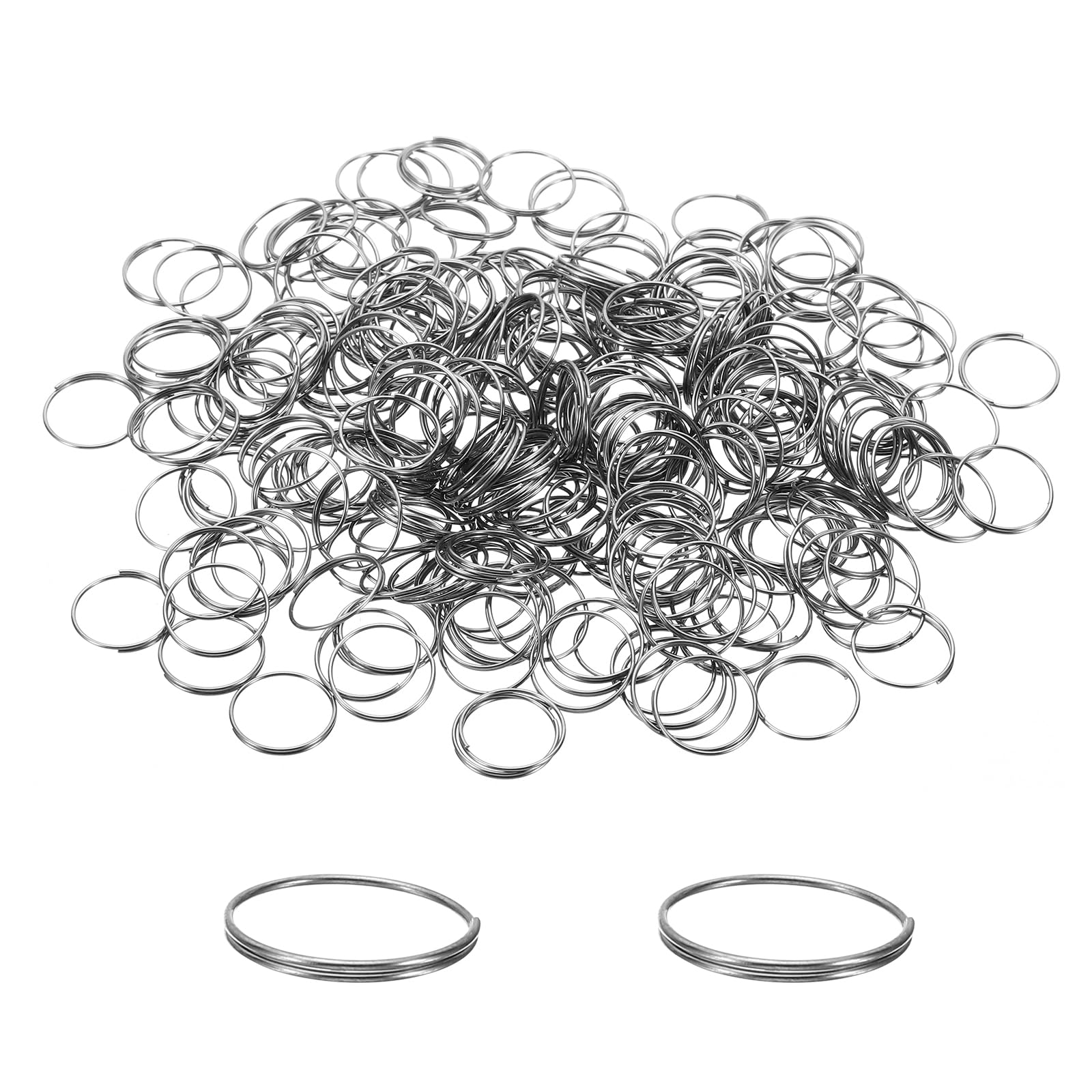 PATIKIL 13mm/0.51" OD Mini Split Rings, 1200Pcs 304 Stainless Steel Round Edged Split Circular Ring Clips for Fastening Crystals Parts, Chandelier Replacements, Silver