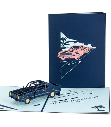 Carte Pop-up Camion Pour Fête Des Pères - Design Artistique Détaillé - Dimensions Dépliée 30x20 Cm - En Carton - Avec Enveloppe - 7