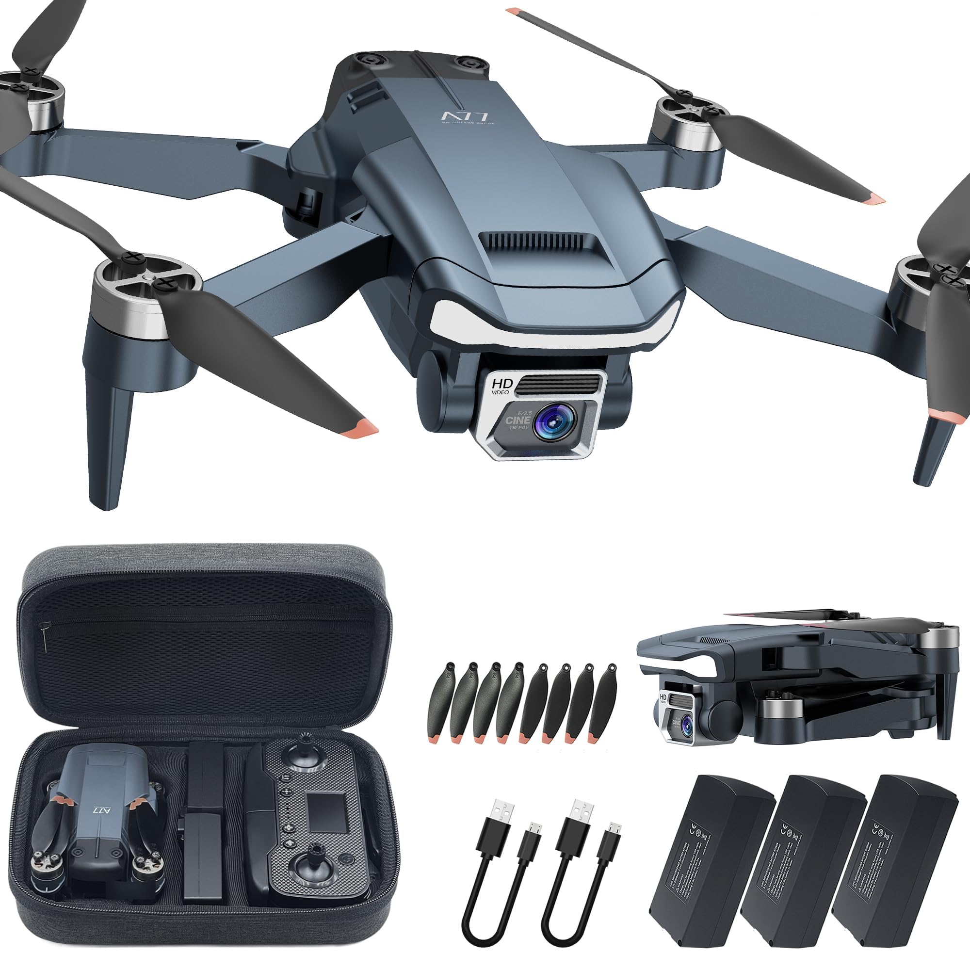 Photo 1 of 2650 ft Long Range Super Enduring Brushless Motor Drone with 84 Mins Super Long Flight Time, Drone with 4K HD Camera for Beginners, CHUBORY A77 WiFi FPV Quadcopter, Follow Me, Auto Hover, 3 Batteries