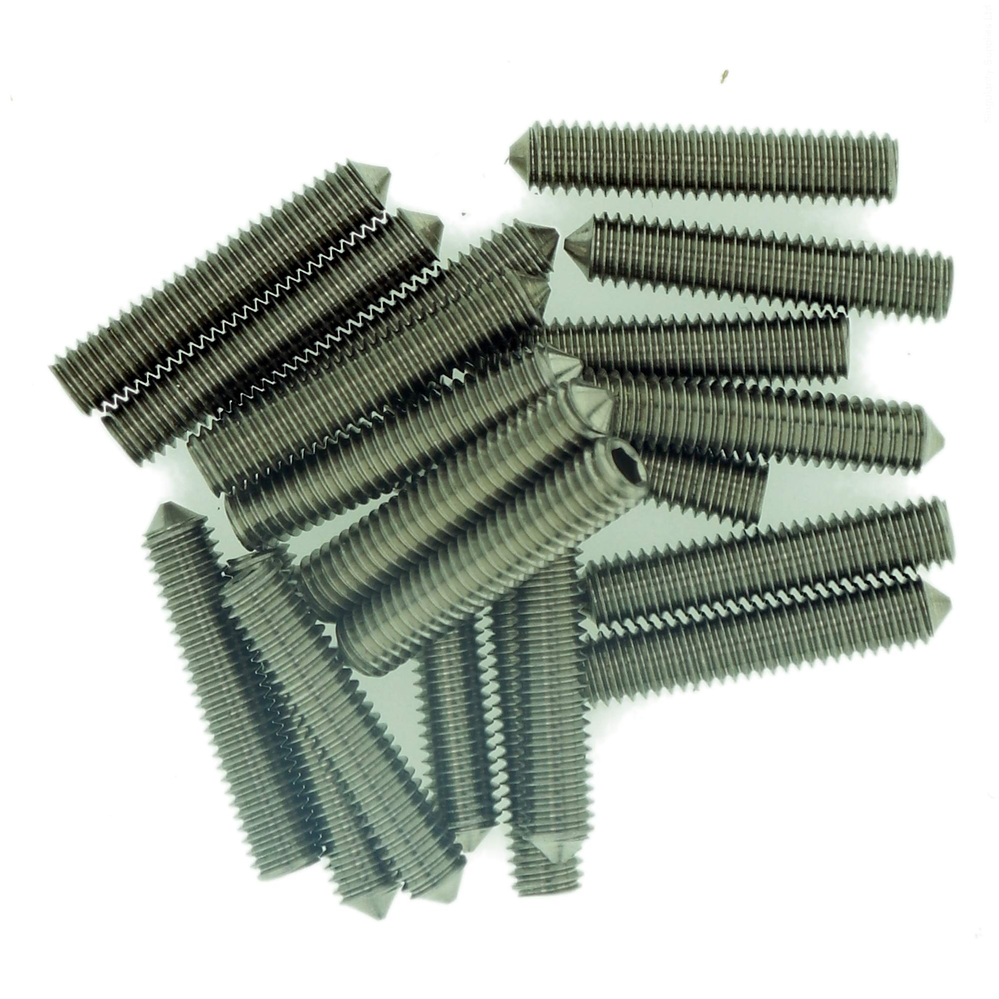 M3 (3mm x 18mm) Hex Socket Grub Screw (Cone Point) - Stainless Steel (A2) (Pack of 20)