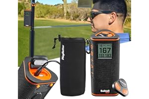 PLAYBETTER Bushnell Wingman View Golf Speaker Bundle - Easy-to-Read LCD Display, Bluetooth Music & Audible GPS Distances - Includes Wingman View & Protective Wingman Pouch