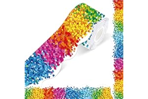 100 Feet Bulletin Board Borders, Confetti Scalloped Border Trim, Colorful Borders Bulletin Board Border Used for School, Clas