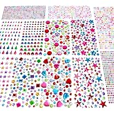 EODIEBN 3228pcs Gems Stickers, Self Adhesive Rhinestone Jewel Gems | Acrylic Gems DIY Craft Decorative Diamond Stickers, Assorted Shapes Jewels Rhinestones Sticker, Gem Sticker Crafts Set