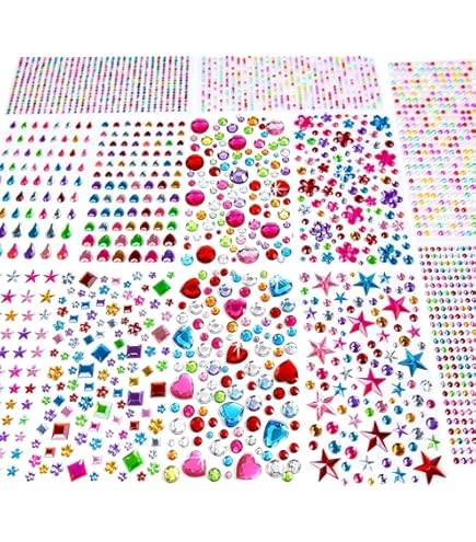504-Piece Gem Stickers Kit For Kids – Self-Adhesive Sparkly Jewels For DIY Crafts, Bracelets, Face Decor & More