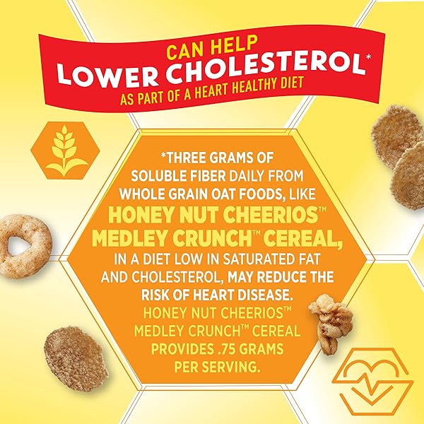 HONEY NUT CHEERIOS MEDLEY CRUNCH, HEART HEALTHY CEREAL, LARGE SIZE, 16.7 OZ