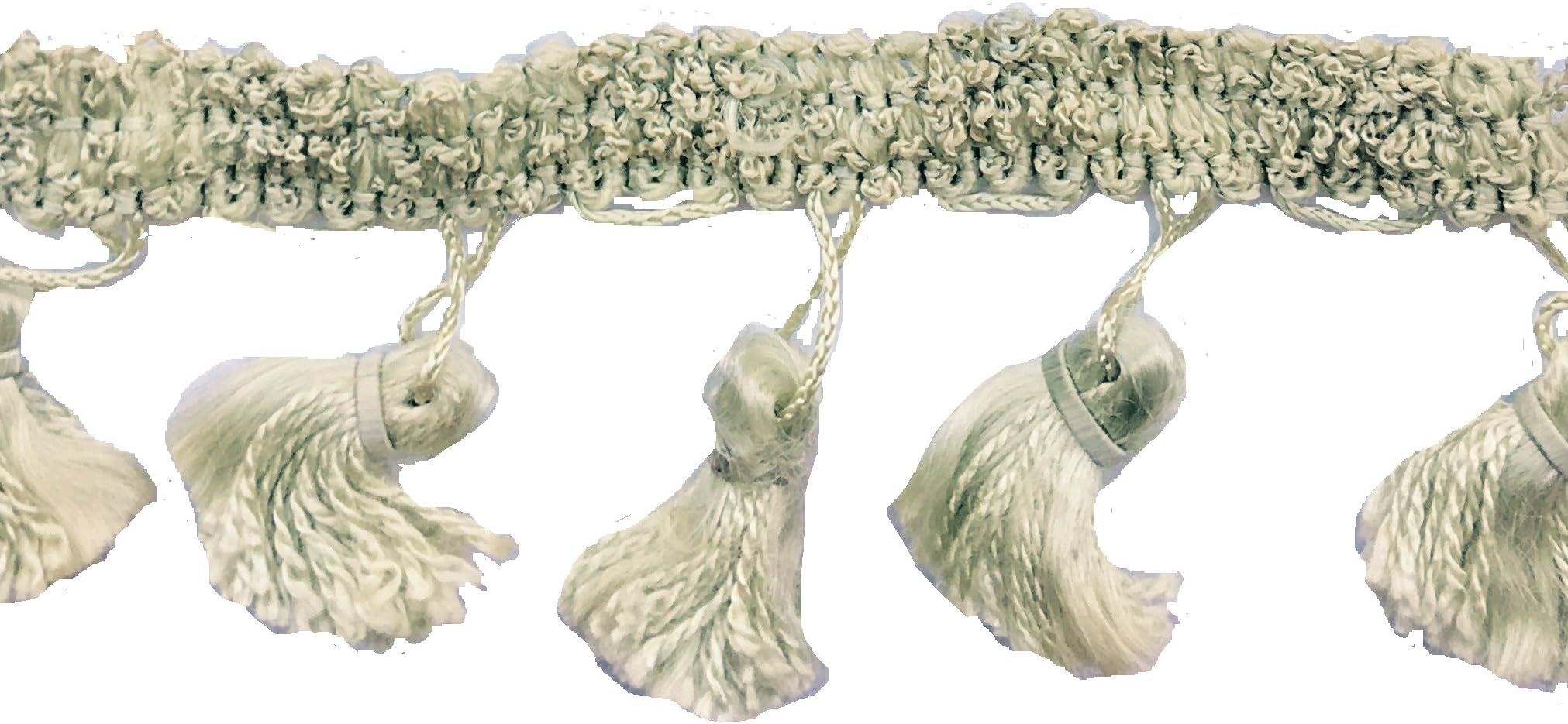 BEEKLEY Bows Craft Sewing Fringe Trim, Includes 3 Yards (2" Wide Light Mint Green Brush Fringe)