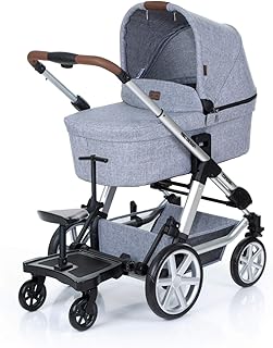 Set ABC Design Trittbrett Kiddie Ride On 2 mit Stoffwindel von Kinderhaus Blaubär | Mitfahrbrett universal passend | Rollbrett für Kinderwagen Buggy bis 20 kg, Größe:SET Trittbrett + Sitz