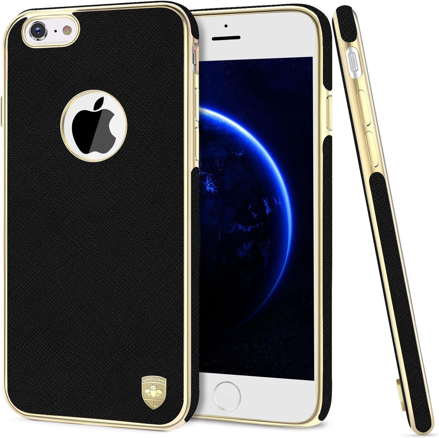 iPhone 6s Case, iPhone 6 Case, Luxury PU Leather Cloth Protective Cover Case, Magnetic Electroplate Rubber Slim Cell Phone Case iPhone 6s iPhone 6 Cases(4.7 inch) - Black