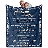 LekinGift Anniversary Couple Gift for Husband & Wife, Wedding Gifts, Christian Prayer Marriage Blanket 50"x60", Engagement Gifts for Newlyweds/Newly Engaged Couples, Wedding Gift for Bride and Groom